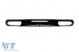 Diffuseur type CLS63 GT avec embouts noirs adapté pour le pare-chocs arrière A Design sur Mercedes CLS C218 2011-2018 -oo--oo-, laqué noir-image-6138698