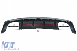 Diffusor Abgassystem Schwarz für AUDI A3 8V Limousine 12-15 S3 Look nur Standard-image-6103010