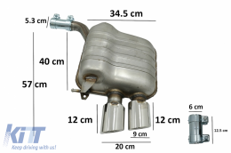 Diffusor Auspuff System Zwilling Schalldämpfer Tipps für Audi Q5 8R 2009-2016 Grau Chrom-image-6079873