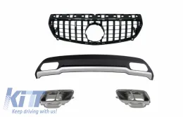 image-26-Diffusor Auspuff Tipps für Mercedes W176 2012-08/2015 Sport Pack Kühlergril Schwarz