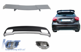image-13-Diffusor Auspuff-Tipps fur Mercedes W176 2012-2018 Sport Pack Kofferraumspoiler