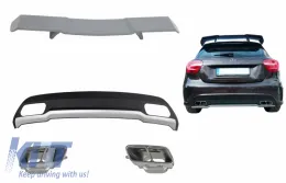 image-1-Diffusor Auspuff-Tipps fur Mercedes W176 2012-2018 Sport Pack Kofferraumspoiler