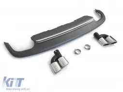 image-16-DIFFUSOR DOBLE SALIDA PLATA ESTILO SPORT S adecuado para AUDI A5 8T 8F 11-16