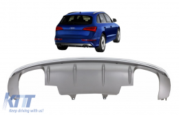 Diffusor Doppelauslass für Audi Q5 8R Facelift 09-16 S-Line Stoßstange-image-6076507