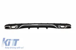 image-29-Diffusor Endrohre Auspuff für Mercedes E Klasse W213 S213 Standard 16-19 E63 Look Chrom