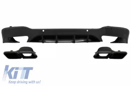 image-48-Diffusor Endrohre Auspuff für Mercedes GLC X253 SUV 15-19 GLC63 Look Schwarz Night Package