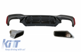 image-33-Diffusor für BMW 5 G30 G31 Limousine Touring 2017+ M5 Look Auspuff Tipps Chrom
