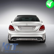Diffusor für Mercedes C-Klasse W205 S205 2014-2020 C63 Look nur Sport Pack Schwarz-image-6003930