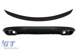 image-32-Diffusor für Mercedes E C238 AMG Line 2016+ E53 Look Auspuff Kofferraumspoiler Schwarz