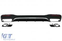 image-2-Diffusor für Mercedes GLE W166 SUV Facelift 2015-2019 GLE63 Look Auspuff Tipps