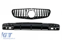 image-77-Diffusor für Mercedes S C217 Coupé A217 18-20 S63 Facelift Look Kühlergrill Schalldämpfer