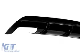 Diffusor mit schwarzen Endrohren Typ CLA45 geeignet für den hinteren A Design Stoßfänger am Mercedes CLA C117 2016-2018, schwarz lackiert, -oo--oo--image-6150357