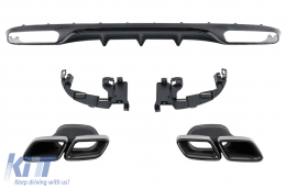 Diffusor Stoßstange für Mercedes E W213 S213 Standard 16-20 Endrohre E63 Look-image-6094550