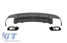 image-66-Diffusor Tipps Schwarz für MERCEDES CLA W117 13-18 Facelift CLA45 Kohlenstoff Look