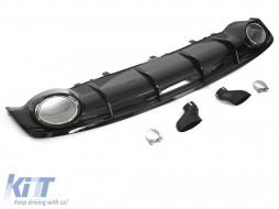 DIFFUSOR TWIN OUTLET GLOSSY BLACK SPORT STYLE fits AUDI A7 C7 14-18-image-6272200