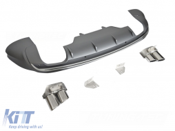 DIFFUSOR TWIN OUTLET PDC SILVER SPORT S STYLE fits AUDI Q5 8R 08-12-image-6271591