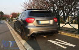 Diffusore d'aria Paraurti per Mercedes Classe A W176 A45 Facelift Design Pellicola Carbonio-image-6227554