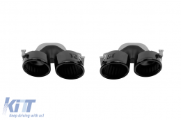 Diffusore di tipo A45 con terminali neri adatto per paraurti posteriore A Design su Mercedes A-Class W177 dopo il 2018 -oo--oo--image-6138072