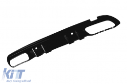 Diffusore di tipo C63 con terminali neri adatto per paraurti posteriore A Design su Mercedes Classe C W205 berlina, S205 station wagon 2014-2020 -oo--oo-, con finiture nere-image-6148681