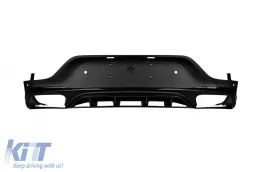 Diffusore di tipo GLC63 con terminali neri adatto per paraurti posteriore A Design su Mercedes GLC Coupe C253 2016-2022 -oo--oo-, con finitura nera-image-6156947