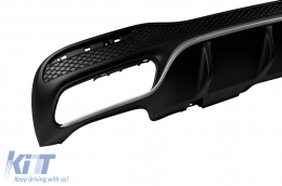 Diffusore di tipo GLE63 con terminali cromati per paraurti posteriore A Design adatto per Mercedes GLE W166 2015-2019 -oo--oo-, con finiture cromate-image-6148830
