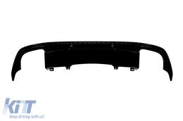 Diffusore di tipo S4 con terminali cromati adatto per paraurti posteriore S line su Audi A4 berlina, station wagon 2020-2022, verniciato nero -oo--oo--image-6148494