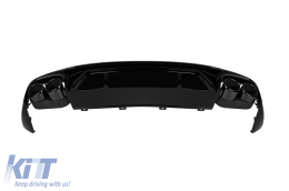 Diffusore di tipo SQ5 con terminali neri adatto per paraurti S-line posteriore su Audi Q5 2018-2022 -oo--oo--image-6156096
