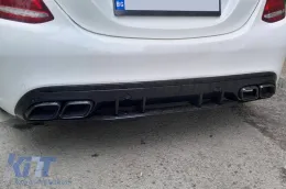 Diffusore in stile C63 adatto per paraurti posteriore A Design adatto per Mercedes Classe C W205 2014-2020 -оо--оо--image-6146146