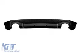 Diffusore in stile RS con terminali di scarico neri adatto per paraurti posteriore S-line Audi Q5 2018-2020-image-6139257