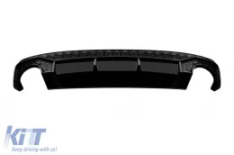 Diffusore in stile RS con terminali di scarico neri adatto per paraurti posteriore S-line Audi Q5 2018-2020-image-6139260