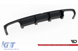 Diffusore Maxton Design adatto per paraurti posteriore dell'Audi S8 D5 2019-2021, verniciato di nero-image-6140528