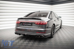 Diffusore Maxton Design adatto per paraurti posteriore dell'Audi S8 D5 2019-2021, verniciato di nero-image-6140532