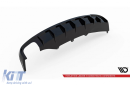 Diffusore Maxton Design adatto per paraurti posteriore standard di Audi A4 B8 sedan, wagon 2007-2011, verniciato di nero-image-6235579