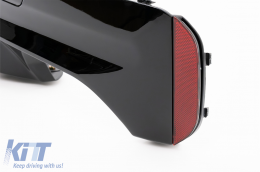 Diffusore Paraurti con LED per BMW Serie 5 G30 G31 17-2024 M5 Design Nero Lucido-image-6127110