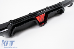 Diffusore Paraurti con LED per BMW Serie 5 G30 G31 17-2024 M5 Design Nero Lucido-image-6127113