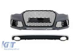 image-77-Diffusore paraurti per Audi A6 C7 4G Facelift 11-14 Punte Scarico RS6 Look