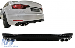 Diffusore paraurti posteriore per Audi A4 B9 8W Facelift 2020+ solo S Line Nero-image-6093160