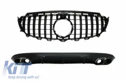 image-21-Diffusore per Mercedes E C238 AMG Line 16-2019 E53 GT-R Look Scarico Griglia Tutto nero