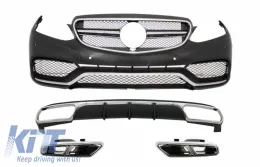 image-60-Diffusore per Mercedes W212 Facelift 13-16 solo Paraurti Standard Scarico Cromo