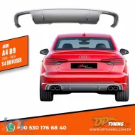 image-13-Diffusore posteriore A4 B9 S4 Sinistro+Destro Doppie Uscite Grigio + Grigio Scuro ABS / 2016-2019 (Standard Bmp)