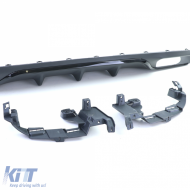 Diffusore posteriore con terminali di scarico neri, adatto per Mercedes E-Class W213 senza A Design Line-image-6198154