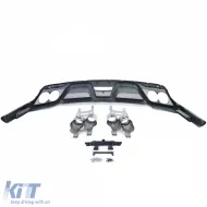 Diffusore posteriore look Shelby GT350 + doppi terminali di scarico adatto per Ford Mustang 6 14-17-image-6193605