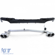Diffusore posteriore lucido + conversione a doppio terminale adatta per BMW F10 F11 520 525 528 530-image-6200483
