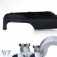 Diffusore posteriore lucido + conversione a doppio terminale adatta per BMW F10 F11 520 525 528 530-image-6200489