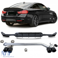 image-45-Diffusore posteriore lucido + terminale di scarico sportivo adatto per BMW F32 F33 F36 425 428 430