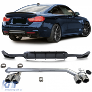 image-55-Diffusore posteriore lucido + terminale di scarico sportivo adatto per BMW F32 F33 F36 425 428 430
