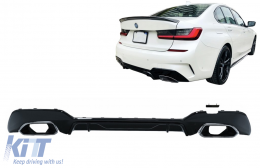 Diffusore posteriore per BMW 3 G20 G28 G21 18+ Punte di scarico M340i M Look-image-6078297