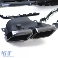Diffusore posteriore sportivo con doppi terminali neri adatto per Mercedes S-Class W222 17-20-image-6191387