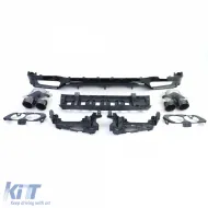 Diffusore posteriore sportivo con terminali di scarico neri adatto per Mercedes E-Class W213 Sedan dal 16-image-6192081
