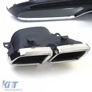 Diffusore posteriore sportivo con terminali di scarico cromati adatto per Mercedes C W205 S205 berlina 14-18-image-6196503